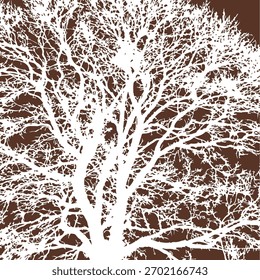 The image shows stylized graphics depicting the dense crown and branches of a tree.