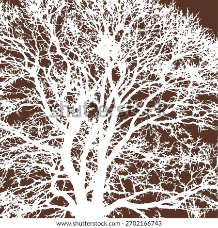 The image shows stylized graphics depicting the dense crown and branches of a tree.