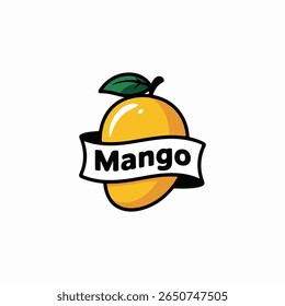 La Imagen muestra una ilustración estilizada de una fruta de mango. El mango se representa en un color amarillo brillante con una apariencia ligeramente brillante. 