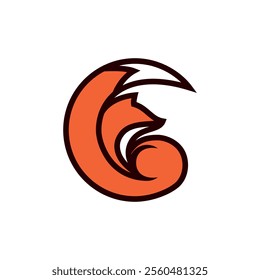 The image shows a stylized logo of an orange fox curled into a circular shape, which is interesting due to its minimalist and modern design.