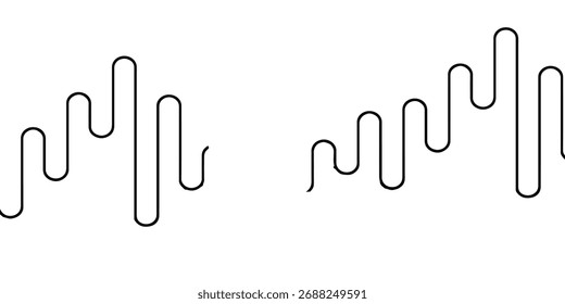 The image shows two abstract line patterns on a white background.