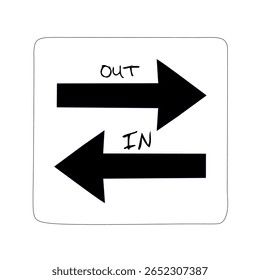 The image shows two bold black arrows on a white background