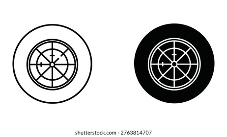 The image shows two circular target designs featuring crosshairs at their centers. The left target has a white background with a thick black border and crosshair lines. The right target has a black background with a white crosshair design, providing a stark contrast for visual clarity and focus.