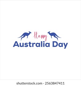 The image shows two identical blue kangaroo silhouettes, symbolizing the spirit and culture of Australia. This design could represent unity, national pride, and celebration for Australia Day.
