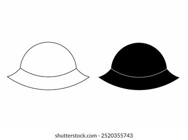 La Imagen muestra dos contornos de sombreros uno al lado del otro: uno es negro y el otro es una simple línea blanca dibujada sobre un fondo blanco