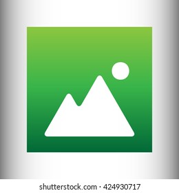 Image sign. Green gradient icon