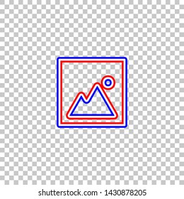 Image sign illustration. Red, white and contour icon at transparent background. Illustration.