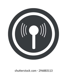 Image of signal symbol in circle, on black circle, isolated on white