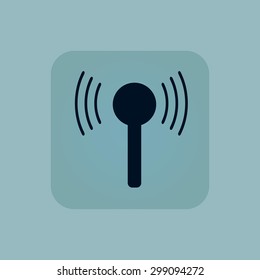 Image of signal symbol in square, on pale blue background