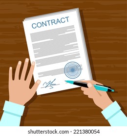 Image of the signing of the contract for a business meeting.