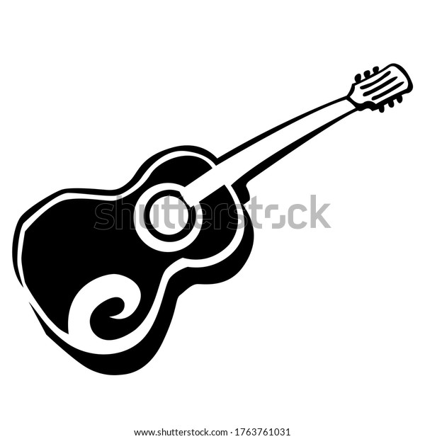 Image Silhouette Acoustic Guitar Stock Vector Royalty Free 1763761031 Shutterstock 7246