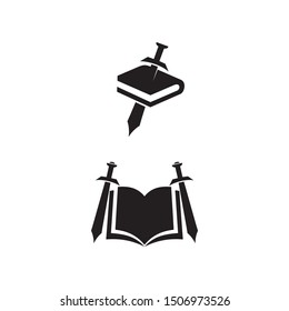 image silhouette vector sword and book