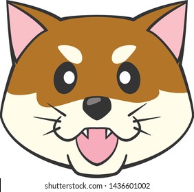 
Image of a simple and cute red-haired Shiba Inu face