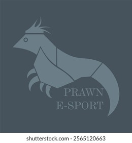 image of a simple and modern PRAWN icon logo