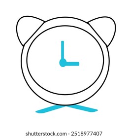 Imagen de un reloj sencillo, liso negro y azul