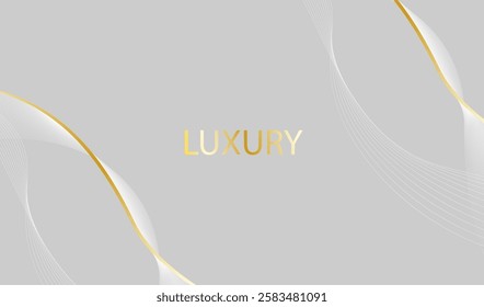 The image is simple and stylishly luxurious, with the text "LUXURY" printed in gold letters, set in the middle of a gray background. In addition, the gold and white curves on the sides add interest.