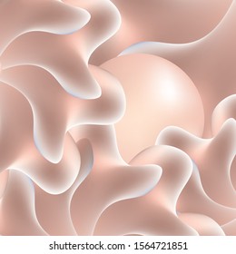 an image of a single pearl on an intricate background of petals. vector illustration in soft pastel colors, eps