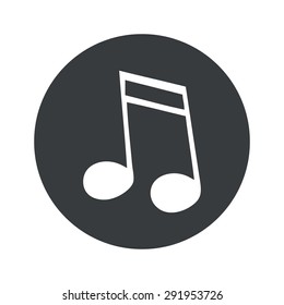 Image of sixteenth note in black circle, isolated on white