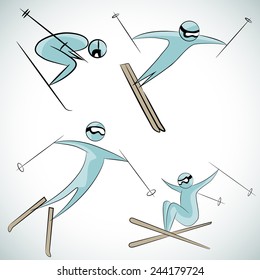 An image of skier icon set.