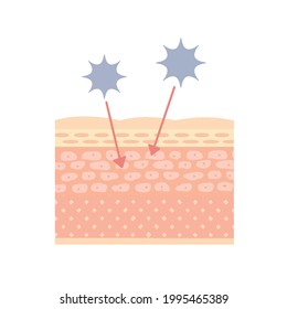 Image Of Skin With Reduced Barrier Function. On A White Background.