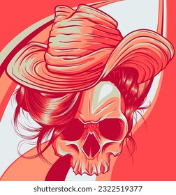 The image of the skull. Vector illustration.