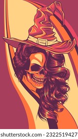 The image of the skull. Vector illustration.