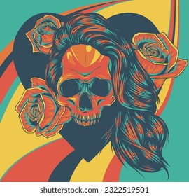 The image of the skull. Vector illustration.