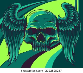 The image of the skull. Vector illustration.