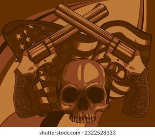 The image of the skull. Vector illustration.