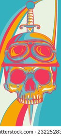 The image of the skull. Vector illustration.