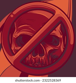 The image of the skull. Vector illustration.