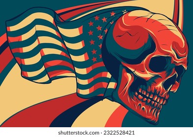 The image of the skull. Vector illustration.