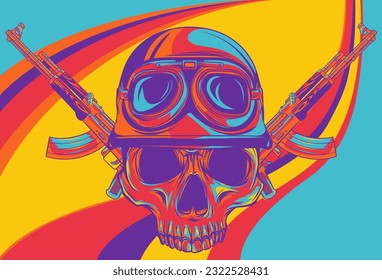 The image of the skull. Vector illustration.