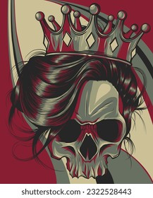 The image of the skull. Vector illustration.