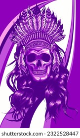 The image of the skull. Vector illustration.