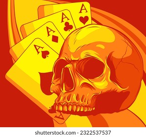 The image of the skull. Vector illustration.