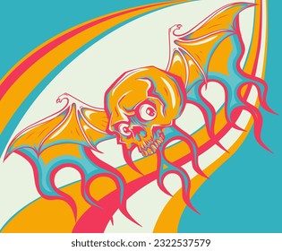 The image of the skull. Vector illustration.