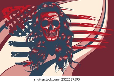 The image of the skull. Vector illustration.