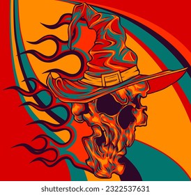 The image of the skull. Vector illustration.