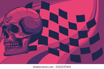 The image of the skull. Vector illustration.