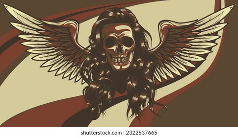 The image of the skull. Vector illustration.