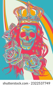 The image of the skull. Vector illustration.