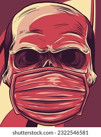 The image of the skull. Vector illustration.