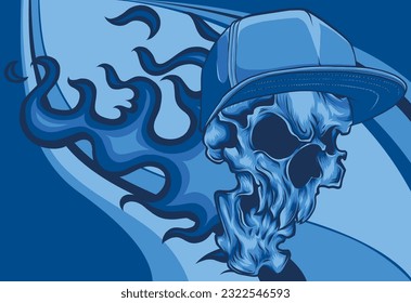 The image of the skull. Vector illustration.