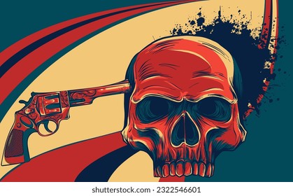 The image of the skull. Vector illustration.
