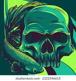 The image of the skull. Vector illustration.