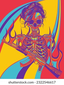 The image of the skull. Vector illustration.