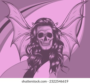 The image of the skull. Vector illustration.