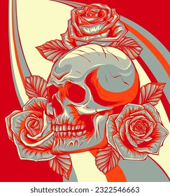 The image of the skull. Vector illustration.