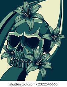 The image of the skull. Vector illustration.